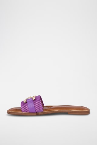 Mules en cuir - Violet 