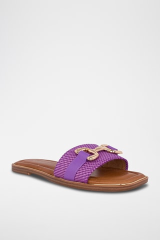 Mules en cuir - Violet 
