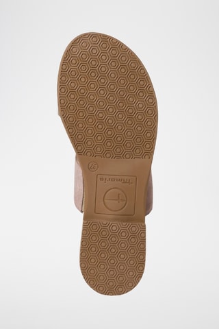 Mules à talons en cuir - Marron et doré