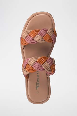 Mules en cuir - Rose et beige