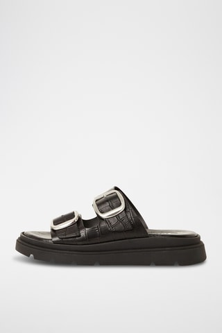 Mules en cuir - Noir