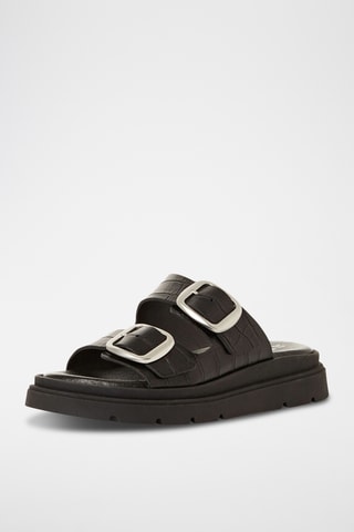 Mules en cuir - Noir