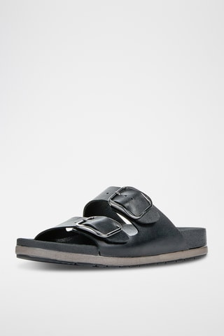 Mules en cuir - Noir 