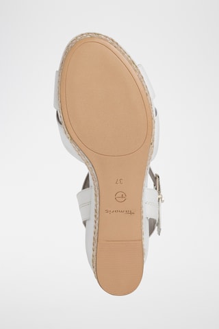 Sandales compensées en cuir - Blanc