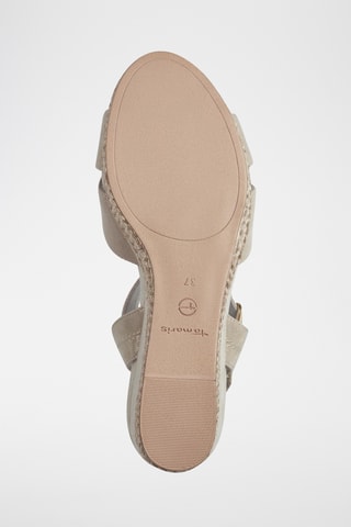 Sandales compensées en cuir - Doré