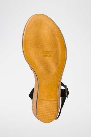 Sandales compensées en nubuck - Noir