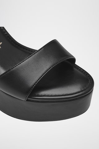 Sandales à talons en cuir - Noir 