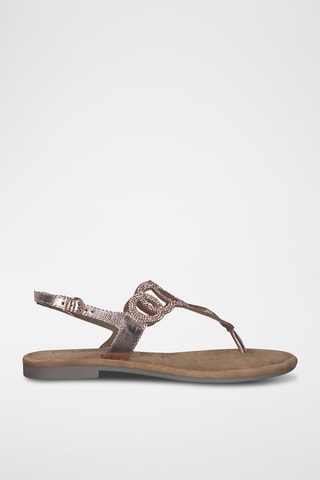 Sandales en cuir - Doré rose