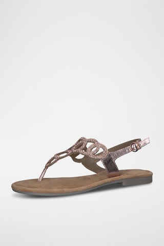 Sandales en cuir - Doré rose