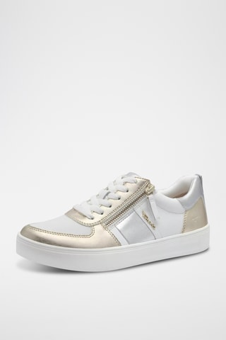 Baskets en cuir - Blanc et doré