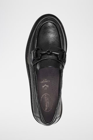 Mocassins à talons en cuir - Noir 
