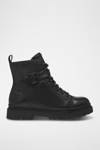 Boots fourrés en cuir - Noir