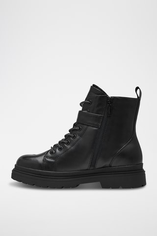 Boots fourrés en cuir - Noir