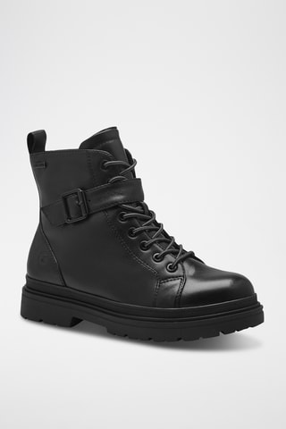 Boots fourrés en cuir - Noir