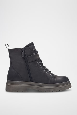 Boots fourrés en cuir - Gris foncé