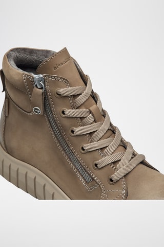 Boots fourrés en cuir - Taupe