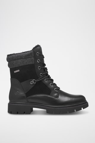 Boots fourrés en cuir - Noir