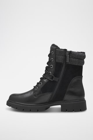 Boots fourrés en cuir - Noir