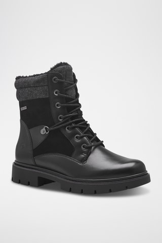 Boots fourrés en cuir - Noir