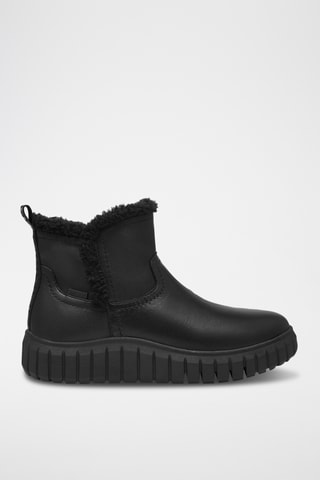 Boots fourrés en cuir - Noir