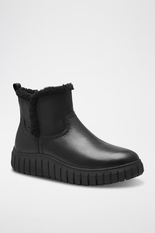Boots fourrés en cuir - Noir