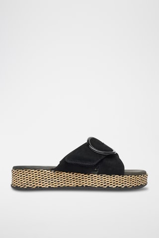 Mules en nubuck - Noir