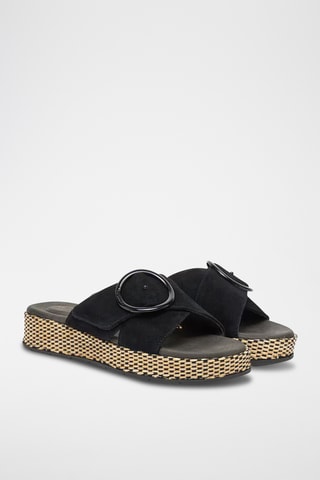 Mules en nubuck - Noir