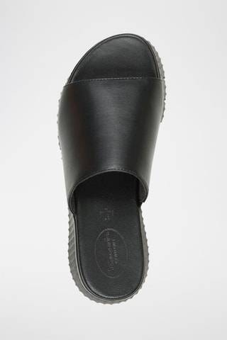 Mules plateformes en cuir - Noir