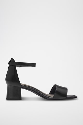 Sandales à talons en cuir - Noir 