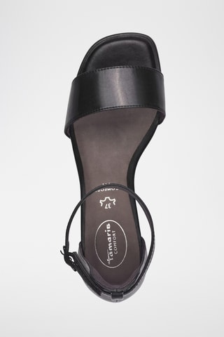 Sandales à talons en cuir - Noir 