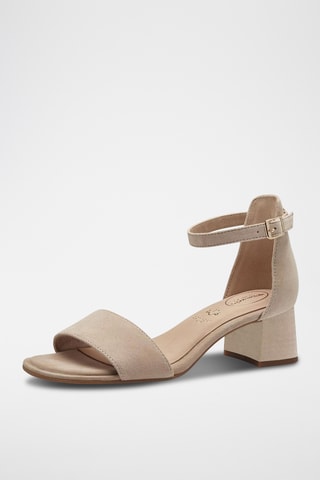 Sandales à talons en nubuck - Beige