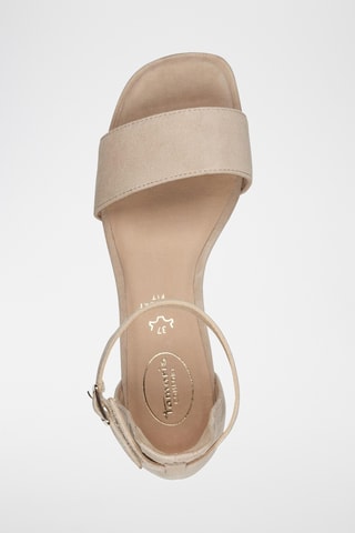 Sandales à talons en nubuck - Beige