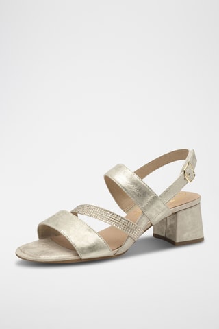 Sandales à talons en cuir - Argenté