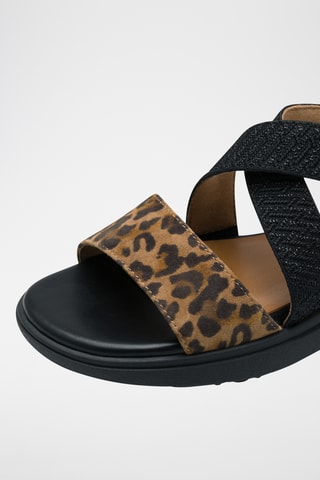 Sandales en cuir - Camel et noir