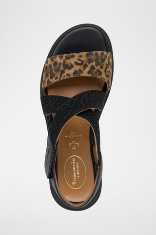 Sandales en cuir - Camel et noir