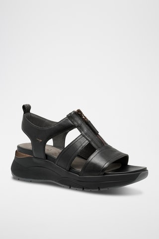 Sandales plateformes en cuir - Noir