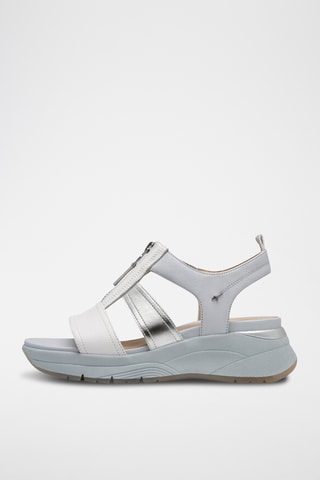 Sandales compensées en cuir - Blanc