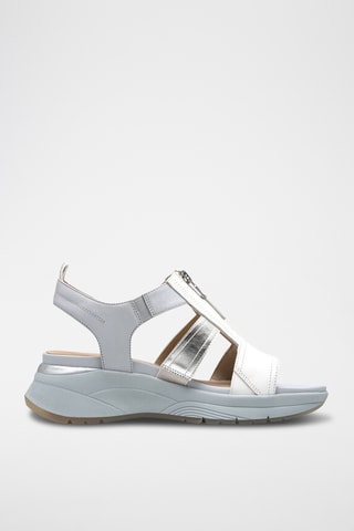 Sandales compensées en cuir - Blanc