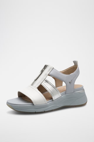Sandales compensées en cuir - Blanc