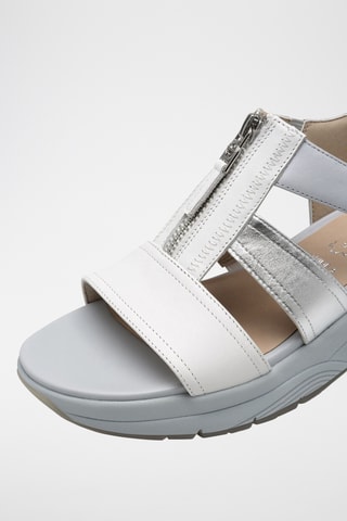 Sandales compensées en cuir - Blanc