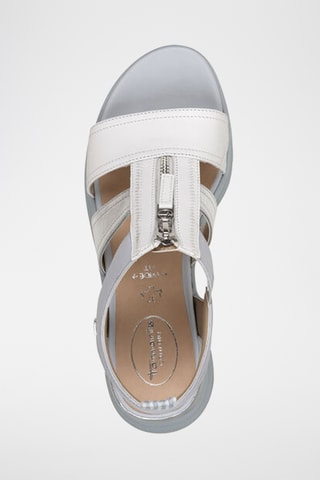 Sandales compensées en cuir - Blanc