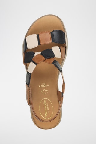 Sandales compensées en cuir - Marron
