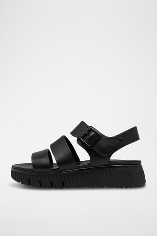 Sandales plateformes en cuir - Noir