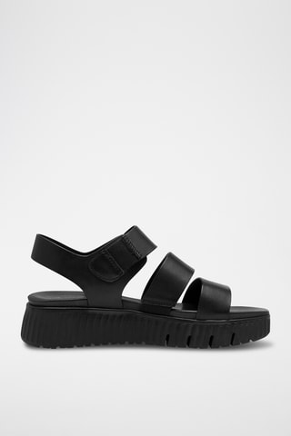 Sandales plateformes en cuir - Noir