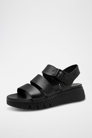 Sandales plateformes en cuir - Noir