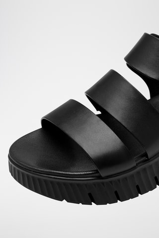 Sandales plateformes en cuir - Noir