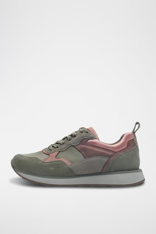 Baskets en nubuck - Gris et saumon