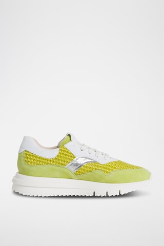 Baskets en cuir - Vert clair et blanc