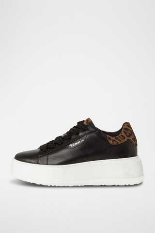 Baskets plateformes en cuir - Marron foncé et marron clair