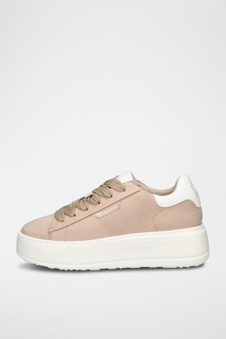 Baskets plateformes en cuir - Rose clair